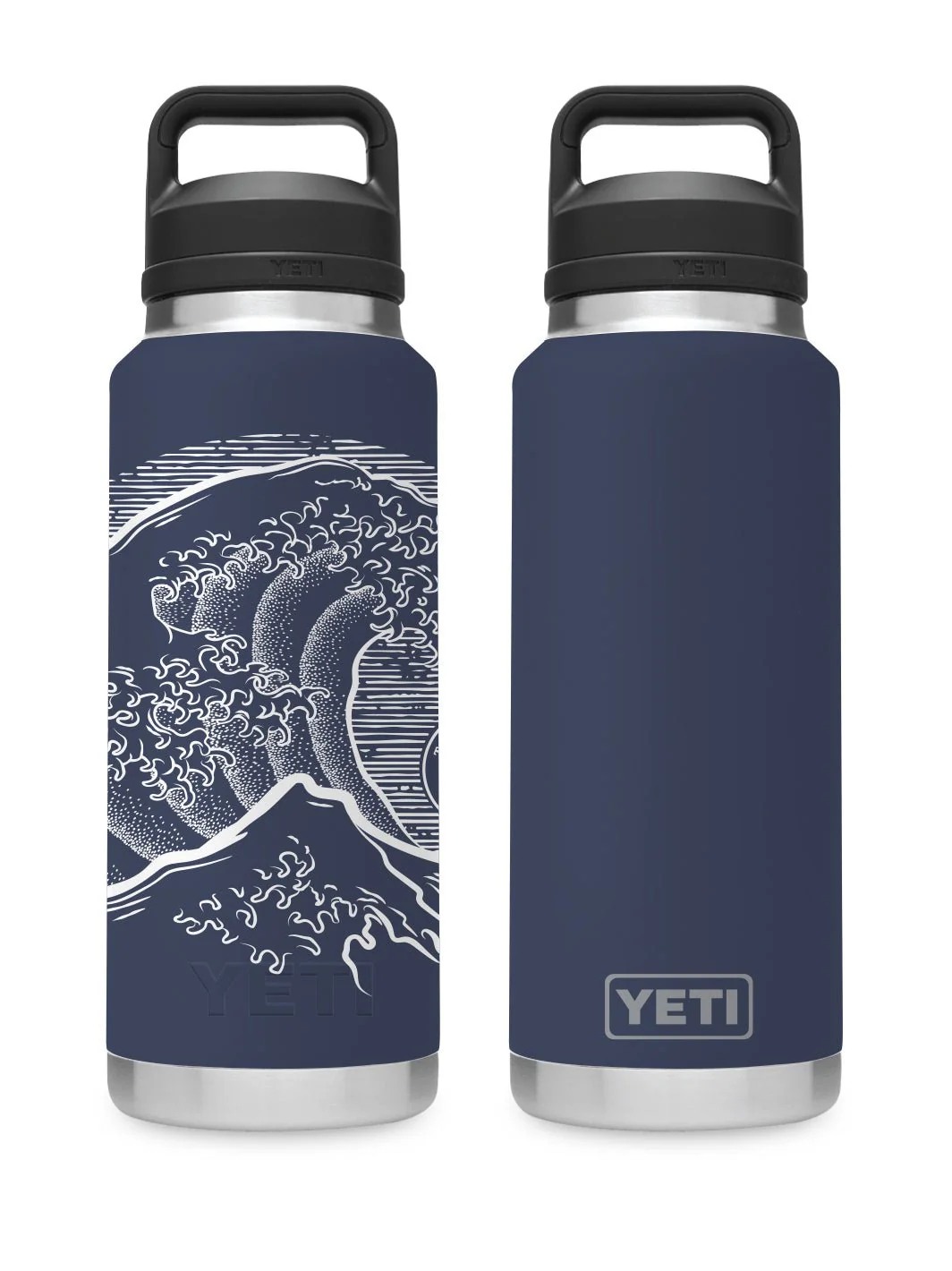 T&C Surf 36 oz Stoked Hokusai Rambler Yeti Bottle with Chug Cap - Image 5